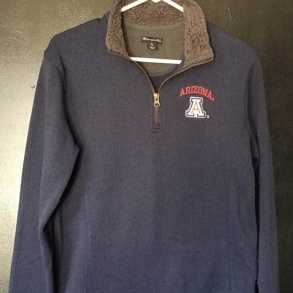 1/4 zip University of Arizona Pullover sweatshirt, navy blue(small)